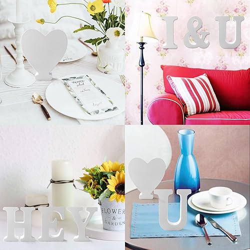 Miniatura 7 de Letras de madera de 4.3 pulgadas, letras blancas de madera sin terminar para injerto, letras de madera para decoración de pared, letras pie para