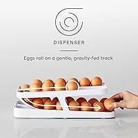 Vista 3 de YouCopia RollDown® Egg Dispenser, Rolling Eggs Dispenser and Organizer for Refrigerator Storage, Double Track