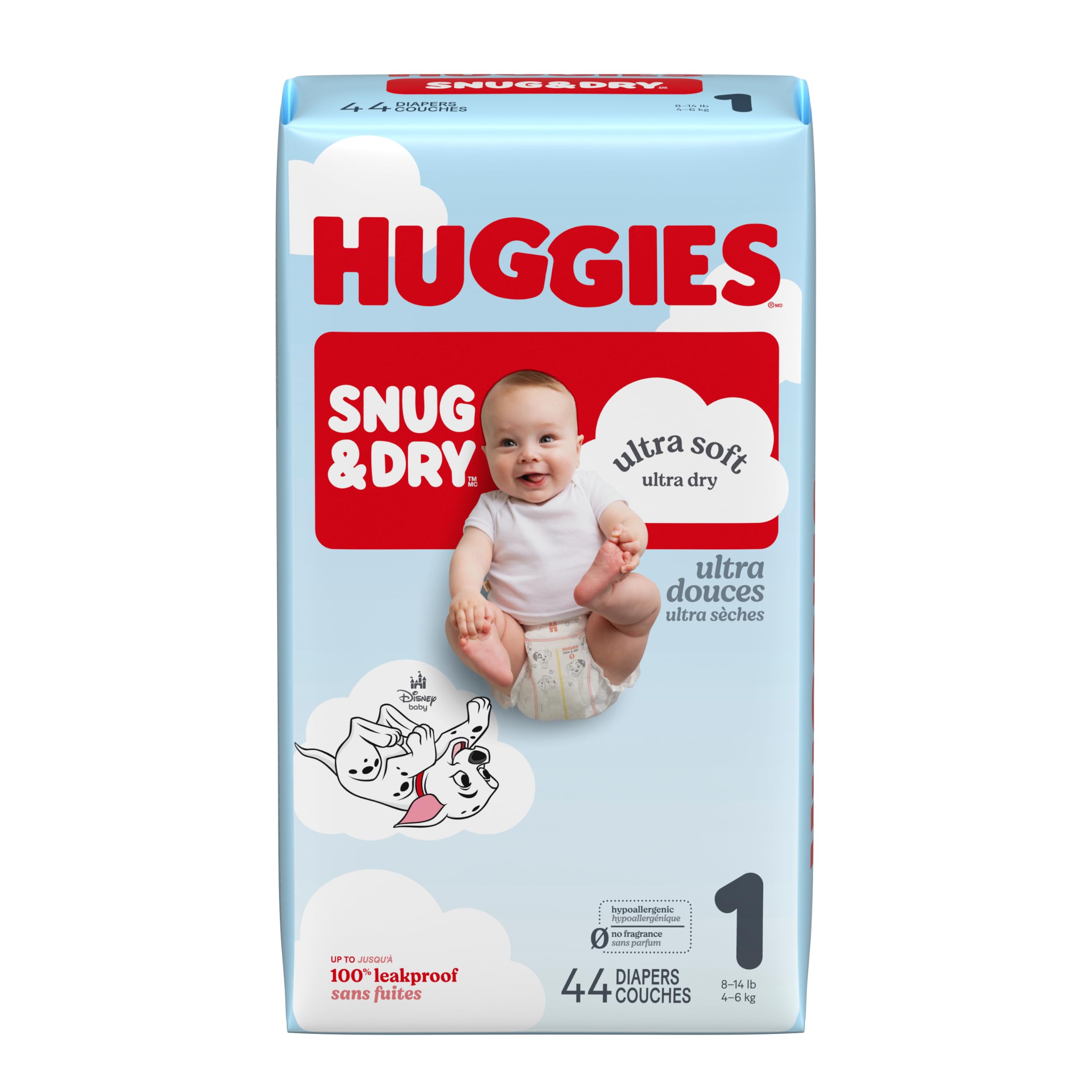 Huggies Snug &amp; Dry Diapers Size 1, 44 Count
