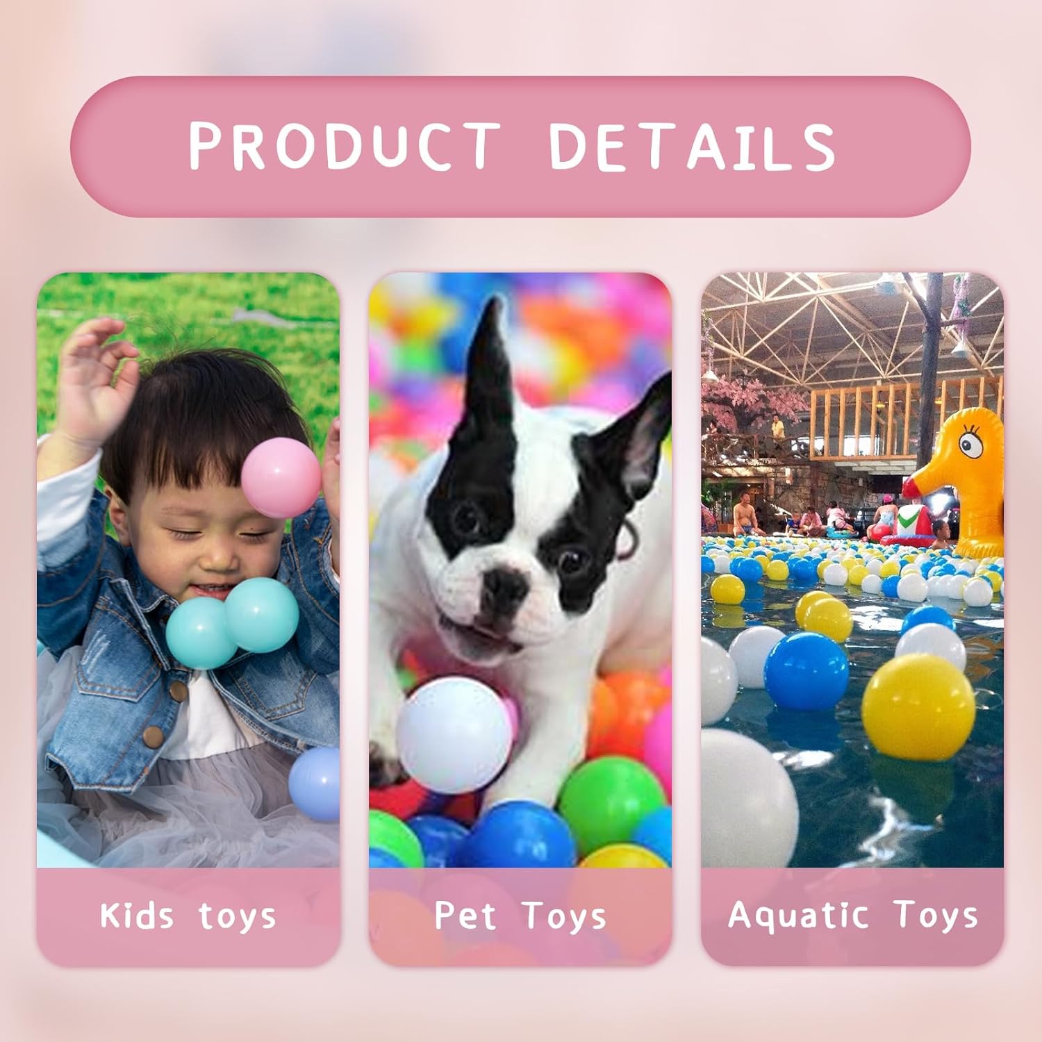 MoonxHome Ball Pit Balls for Toddlers, BPA Free Crush Proof Plastic Toy Balls for Ball Pit, Children's Pool Water Toys, Macaron Ocean Balls for Play Tent 2.15 Inch Pack of 100 200 500 800 1000