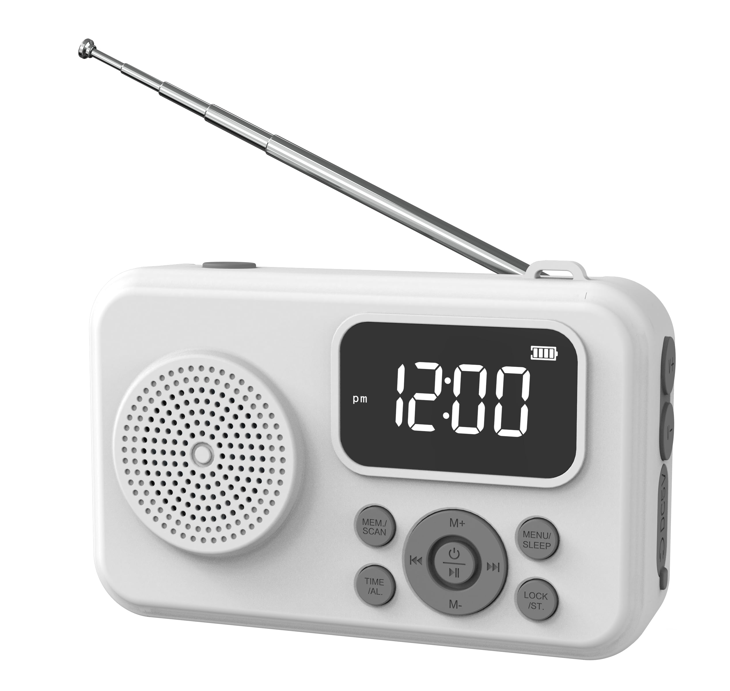 2000mAh Rechargeable AM FM Radio with Bluetooth Portable Transistor Pocket Radio with IPX4 Waterproof,Digital Tuning, Flashlight,LCD Screen,Earphone Jack, Sleep Timer and Alarm Clock for Jog