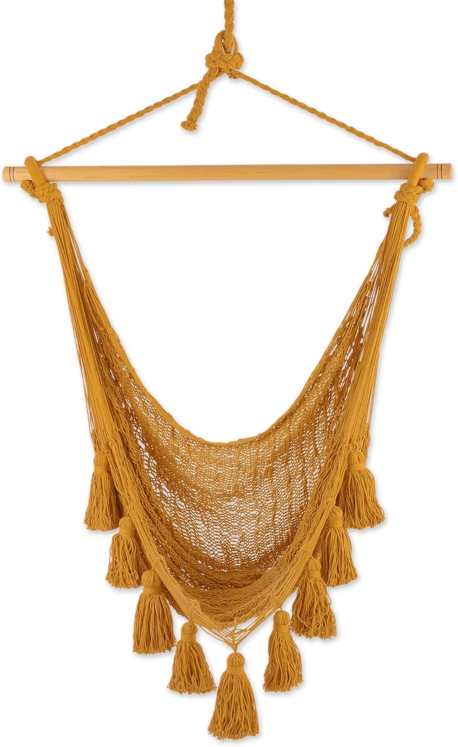 Novica Handmade Ocean Seat in Warm Honey Cotton Hammock Swing (Single)