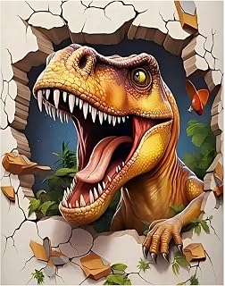 Diamond Painting Kits for Adults, Dinosaur Diamond Art Kits for Adults, DIY 5D Diamond Painting Kits for Beginners Home Wall Decor 12x16inch