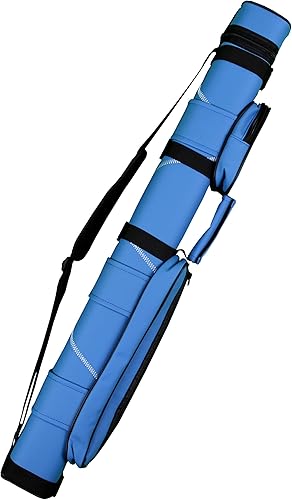 Accuplay Billar - Estuche rígido para taco de billar de 2 x 2 pulgadas, elige negro, marrón, rosa intenso, blanco, azul blanco o negro blanco