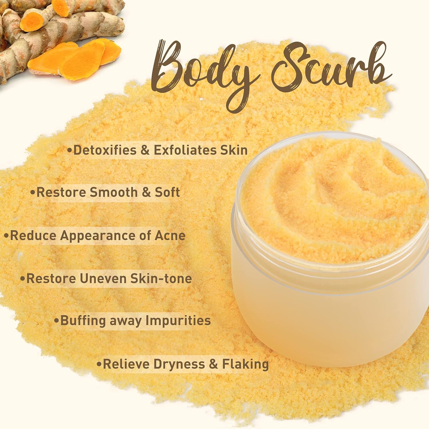 Turmeric Body Scrub by LANBENA - Exfoliating Salt Scrub with Lemon Extract for Exfoliate,Moisturize Skin,Deep Cleansing(9.88 oz) : Beauty & Personal Care