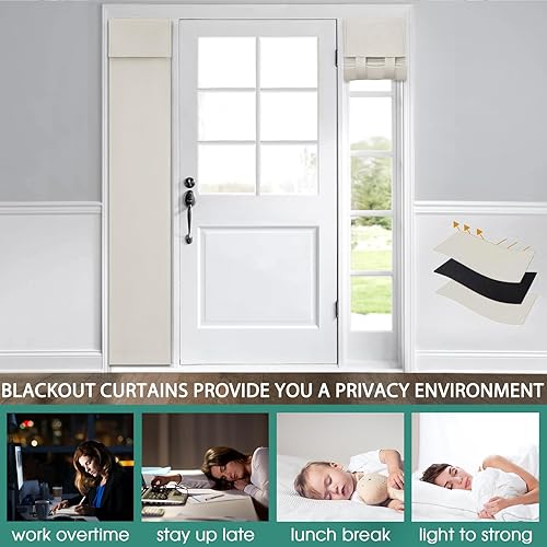 Miniatura 5 de HOMEIDEAS Cortinas de luz lateral para puerta delantera, cortinas de ventana de puerta lateral, cortinas de puerta delantera para ventana pequeña,