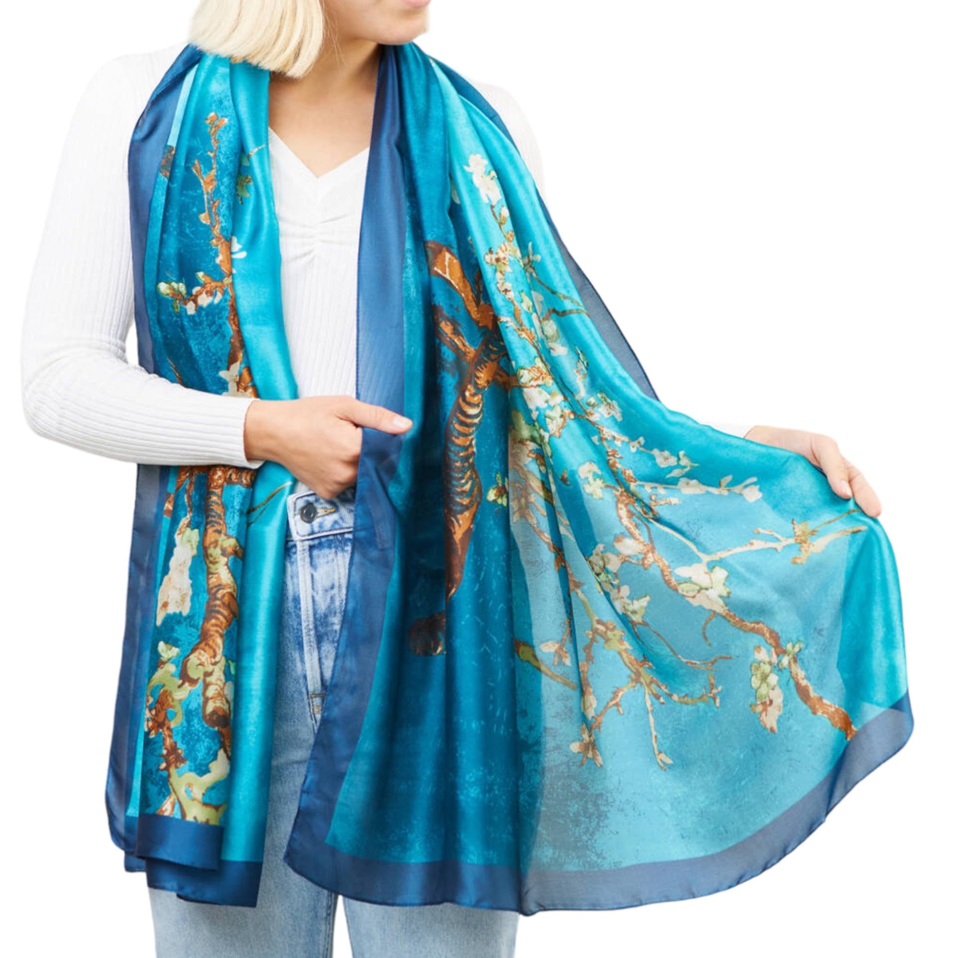 My Posh ShopVan Gogh Silk Almond Blossom Scarf
