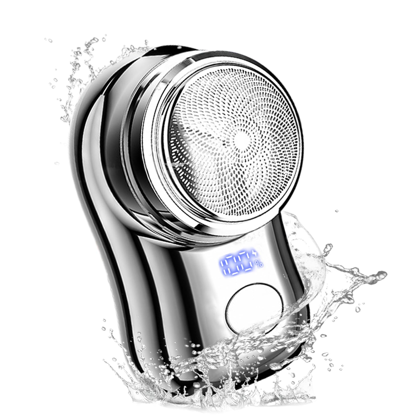 Mini Rasoir, Portable Electric Shaver, Rasoir Électrique Pratique et Rechargeable, Rasage Électrique de Poche, USB Rechargeable Shaver, Pocket Electric Shave, Electric Razor à Affichage LED (Argent)