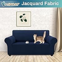 Vista 9 de Asnomy Couch Covers for 3 Cushion Couch Stretch Sofa Covers Slipcovers, Pet Protector Furniture Covers for Dogs Cats Spandex Jacquard Fabric Small