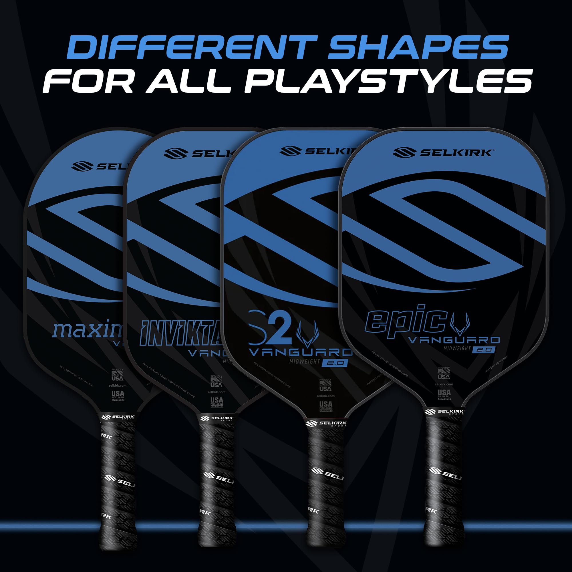 Selkirk Sport Vanguard Hybrid Pickleball-Paddel | Kohlefaser-Pickleball-Paddel mit einem Polypropylen-X5-Kern | Pickleballschläger