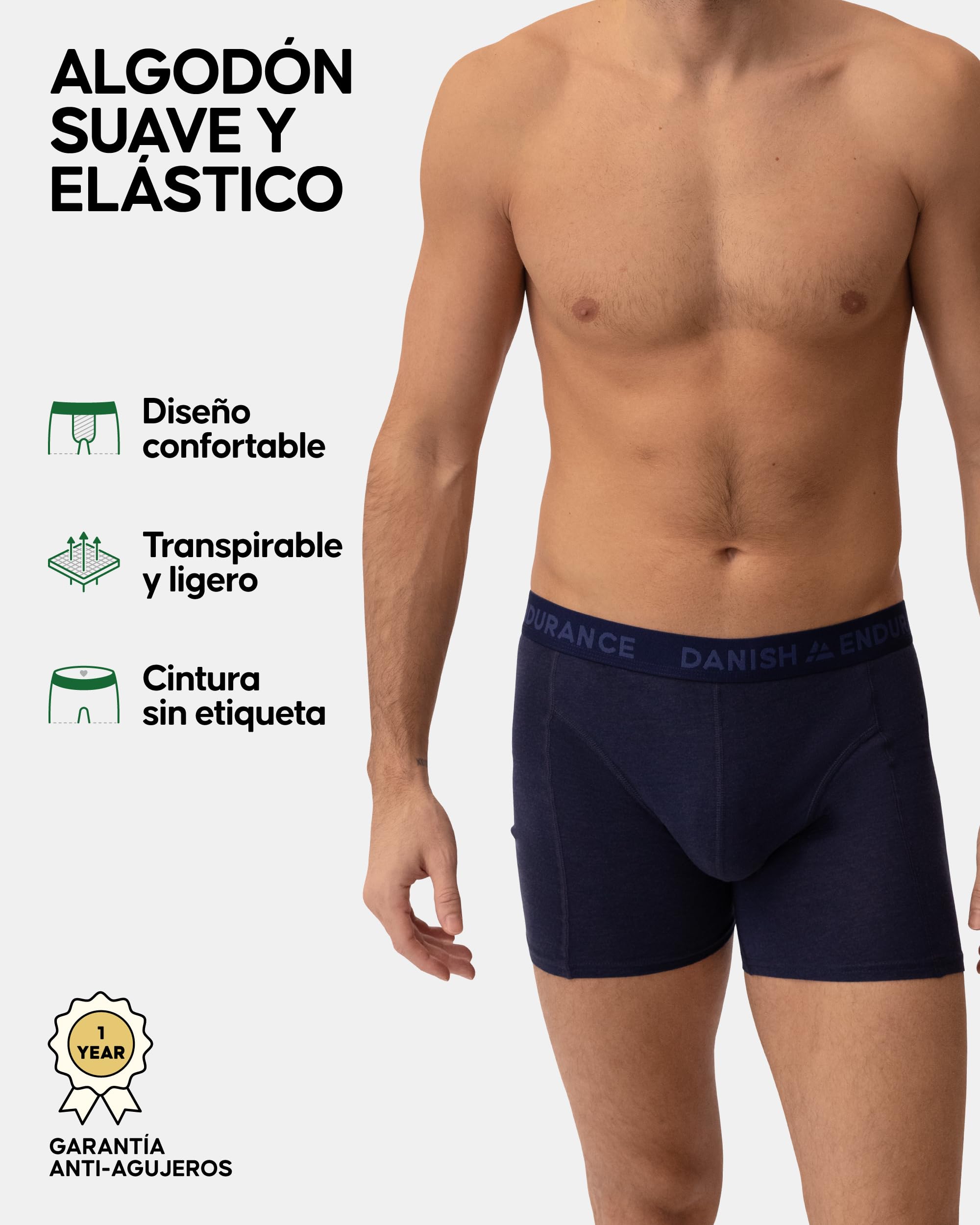 DANISH ENDURANCE Calzoncillos Hombre Boxer Algodon Premium, Pack de 3 y 10 - Ropa Hombre, Ropa Interior
