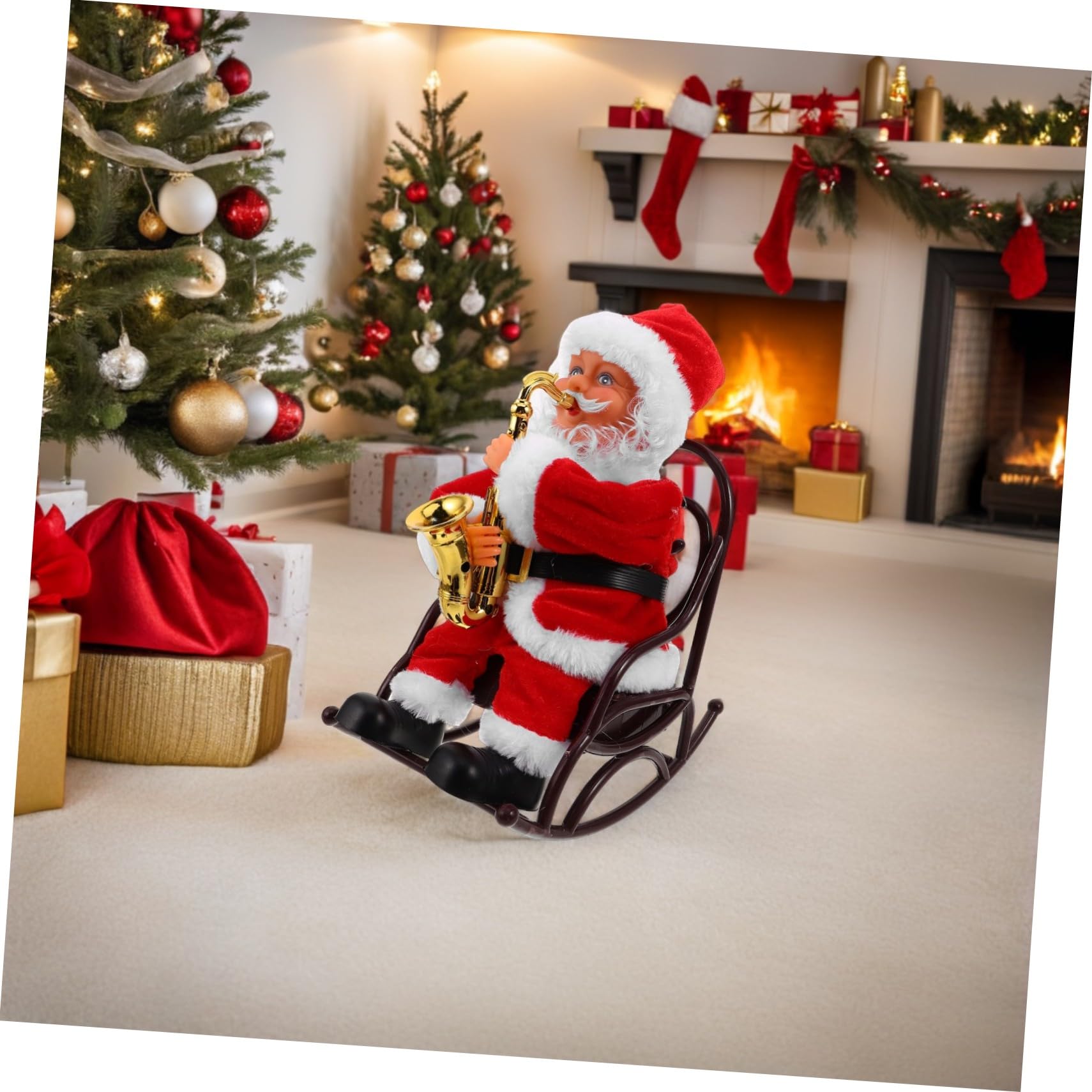 GALPADA Papá Noel para Juguete De Dibujos Animados Juguete Eléctrico Adorno Navideño Muñeco De