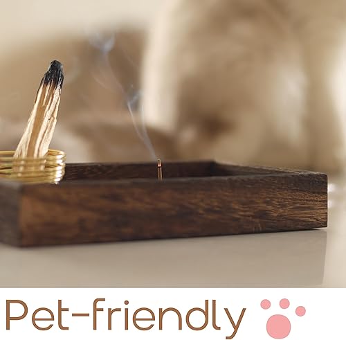 Miniatura 4 de Soporte para quemador de incienso, bandeja de incienso retro y moderno, atrapa cenizas de vidrio de 8.7 pulgadas para meditación, 3 soportes de