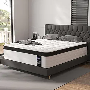 Full Mattress, 10 Inch Hybrid Full Size Mattress, Memory Foam and Pocket Springs, Pressure Relief, Bed in Box