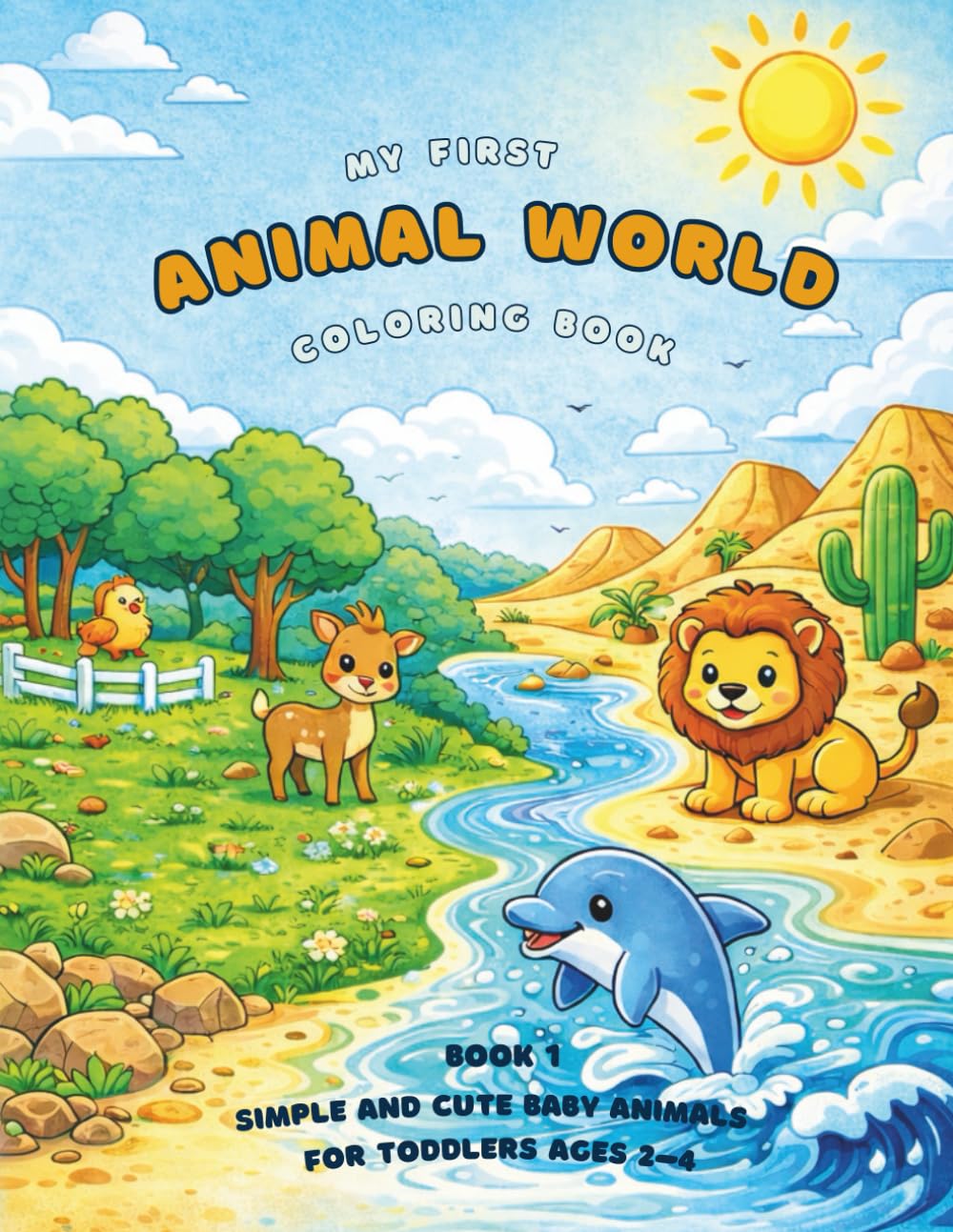 My First Animal World Coloring Book: Simple and Cute Baby Animals for Toddlers Ages 2–4 (My First Big & Simple Coloring Books)