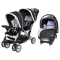 Vista 1 de Cochecito Baby Trend doble, de 5 puntos, y asiento infantil para vehículo, de 35 libras, con base para asiento