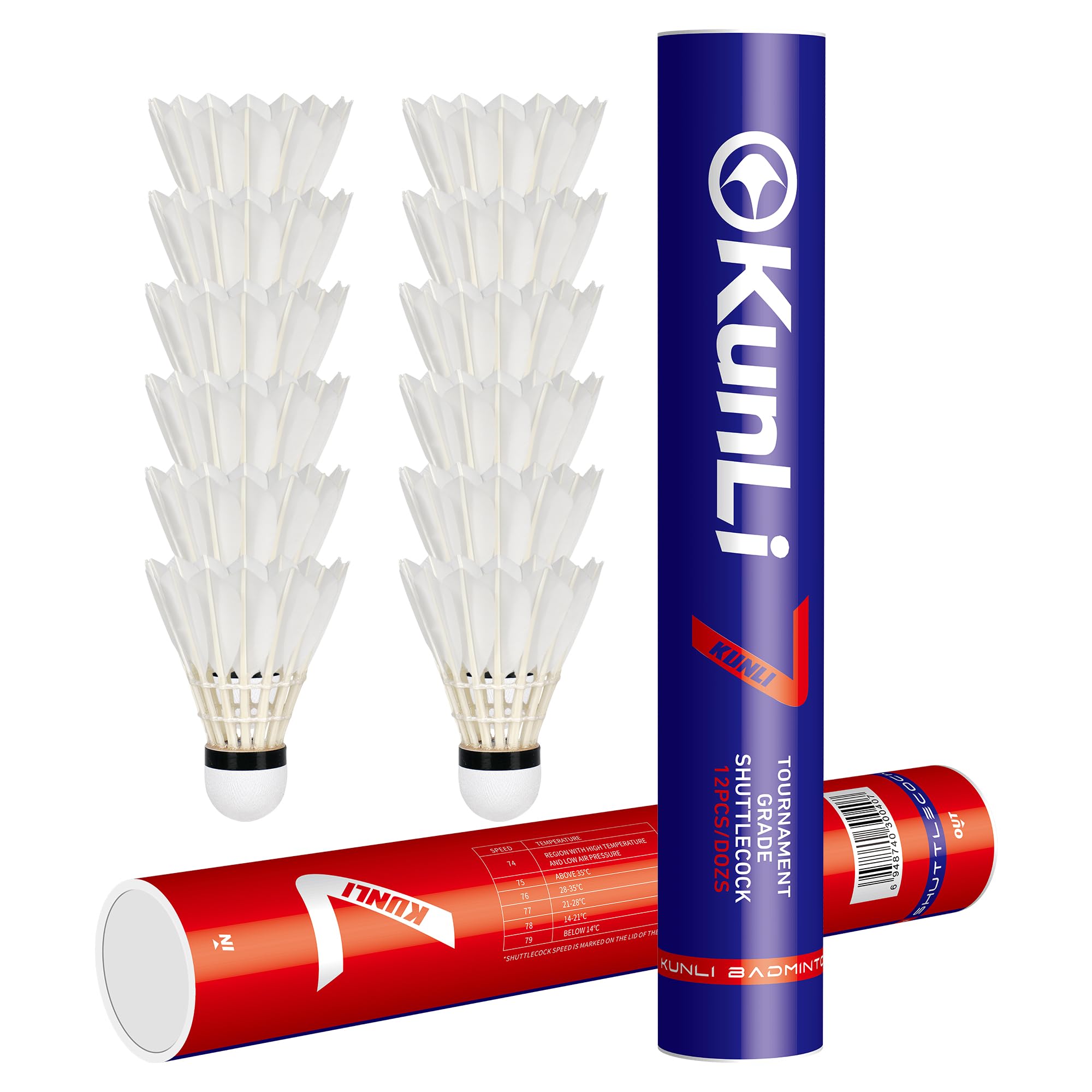 Amazon | Kunli バドミントン シャトル 12個セット シャトル 高級