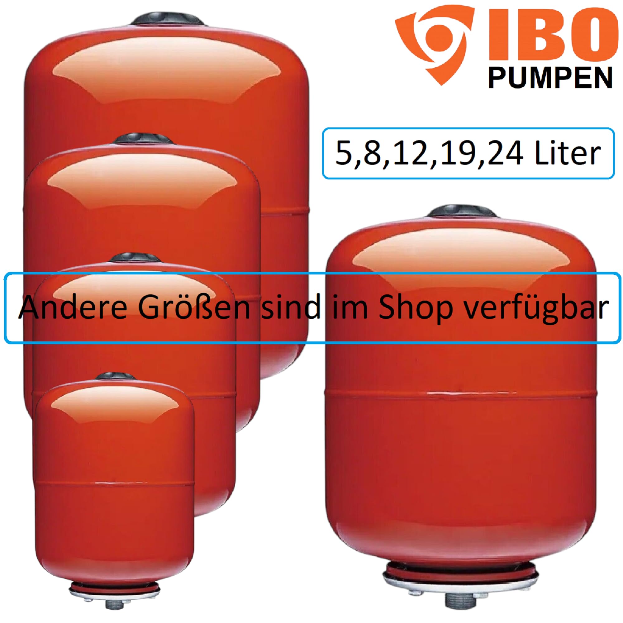 Ausdehnungsgefäß 8-12 L für Heizung Warmwasser Heizungsanlagen Kühlanlagen EPDM Membrane (12L)