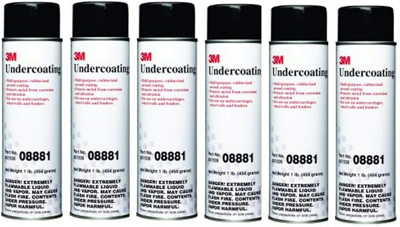 3M 08881 6 Pack 16 oz. UnderCoating, Black