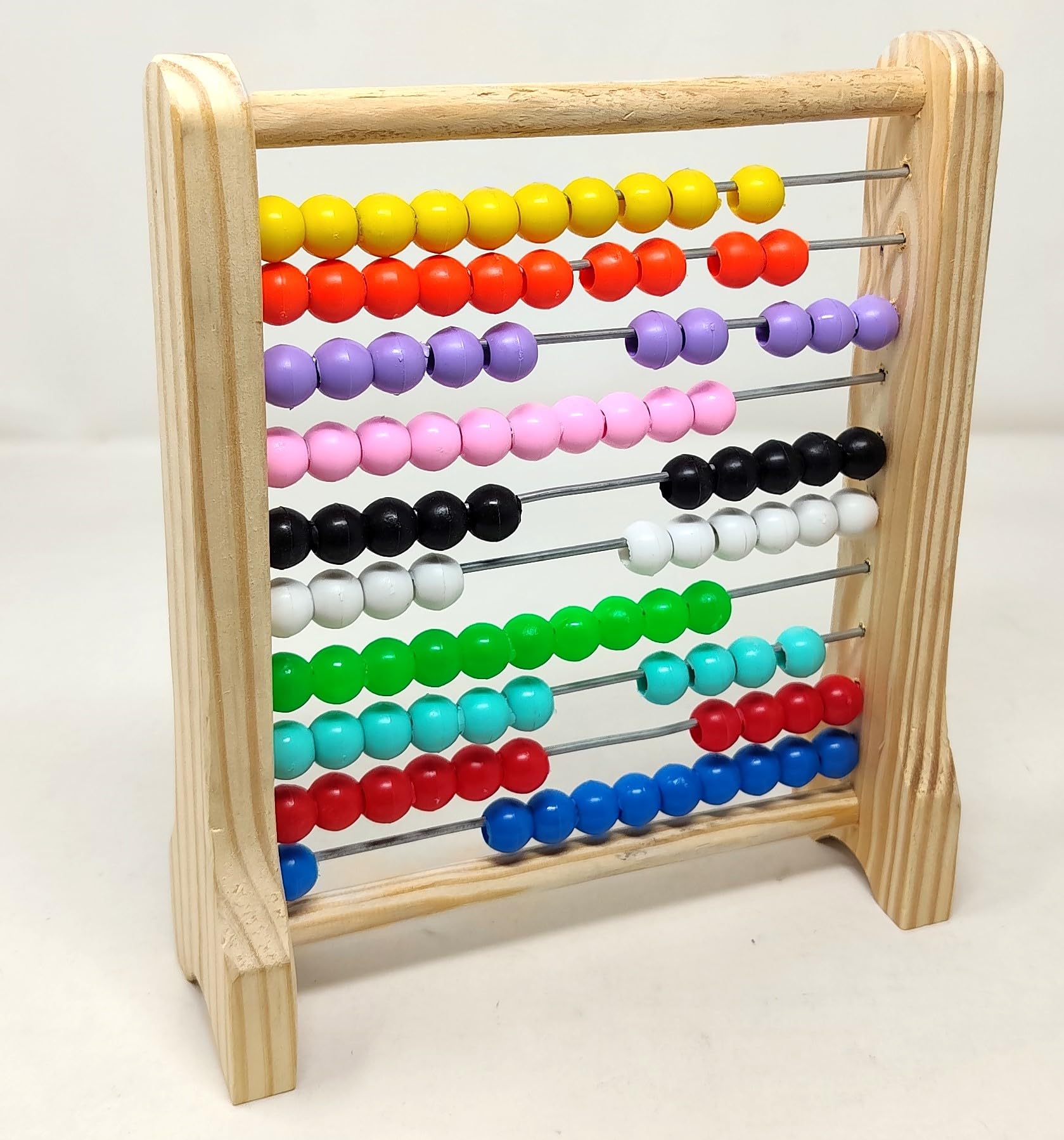 Wooden Abacus Maths Toy with Multicolour Beads, Sturdy Wooden Frame, Made in India-picture-11
