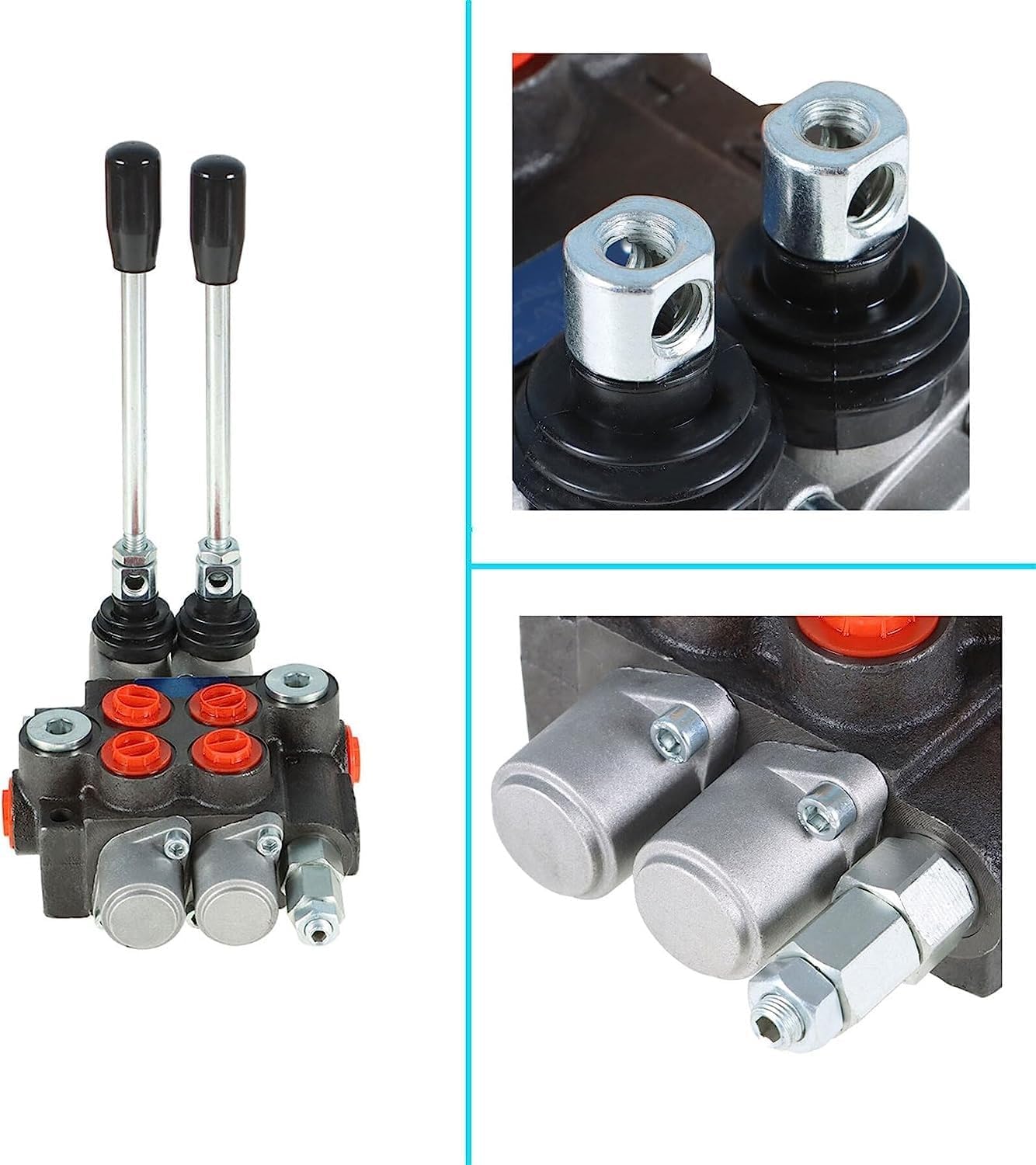 Marddpair ALL-CARB Hydraulic 2 Spool Directional Control Valve, Double Acting, 11GPM, 3625PSI, SAE Ports