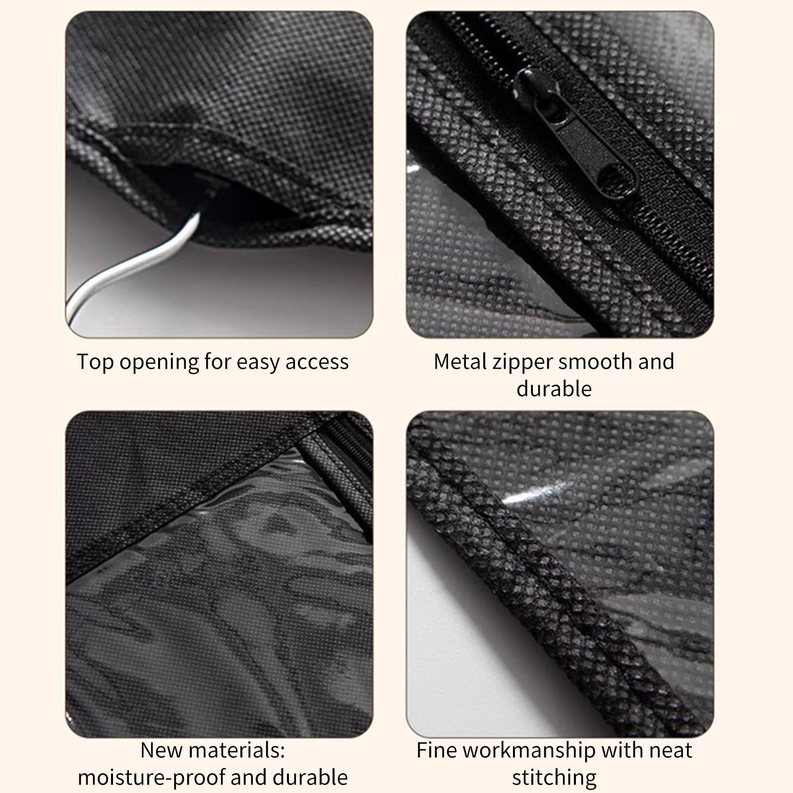 3PCS Wig Storage Bags with Hanger, Hair Extension Holder Bag, Dustproof Portable Hair Extension Storage - Image 4