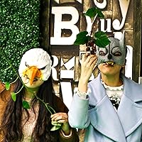 Vista 5 de YU FENG Máscara de disfraz para Halloween, mascarada, cosplay, fiesta divertida