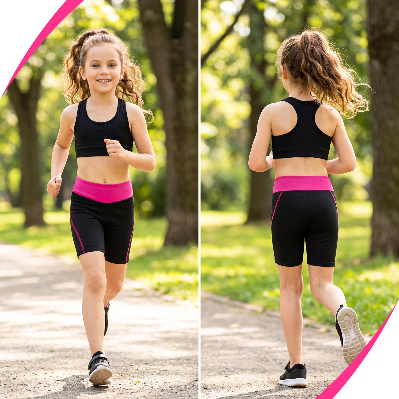 Mädchen Shorts 2er-Pack Sommer Kurze Leggings Kinder Elastische Hohe Taille Radlerhose Atmungsaktiv Sport Kurze Hose Weich Blickdicht Sportshorts Turnhose Sportleggings für 4-13 Jahre