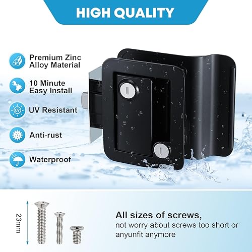 Miniatura 3 de Kohree Upgraded RV Door Lock Replacement with Paddle Deadbolt, 100% Zinc Alloy, Camper Door Handle Latch, RV Enclosed Travel Trailer Entry Door Lock