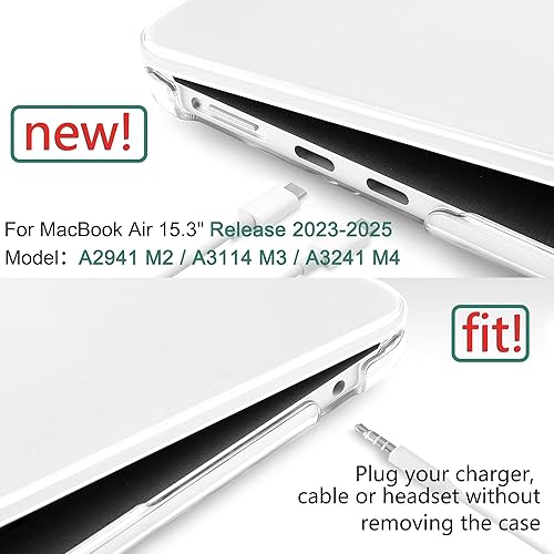 Miniatura 2 de DONGKE Funda compatible con M4 MacBook Air de 15 pulgadas 2025 2024 2023 A3241 A3114 A2941 M3 M2 con pantalla de retina líquida y Touch ID, cubierta