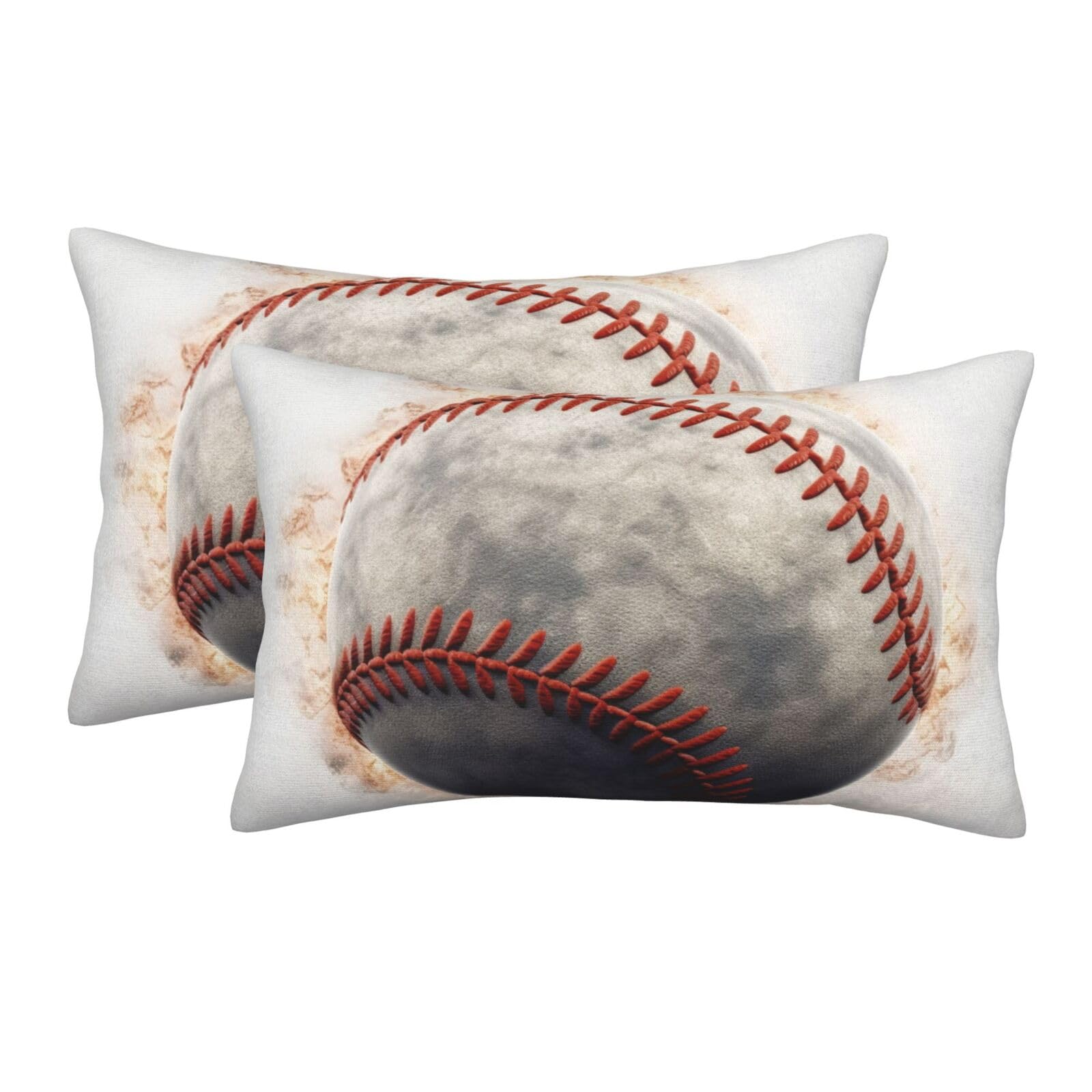 2 Pack Pillow Cases with Hidden Zipper, Soft Breathable Pillow Covers for Hair and Skin, Baseball Pillowcases 20"x30" Bed Pillow Protectors Cover for Sleeping Gifts