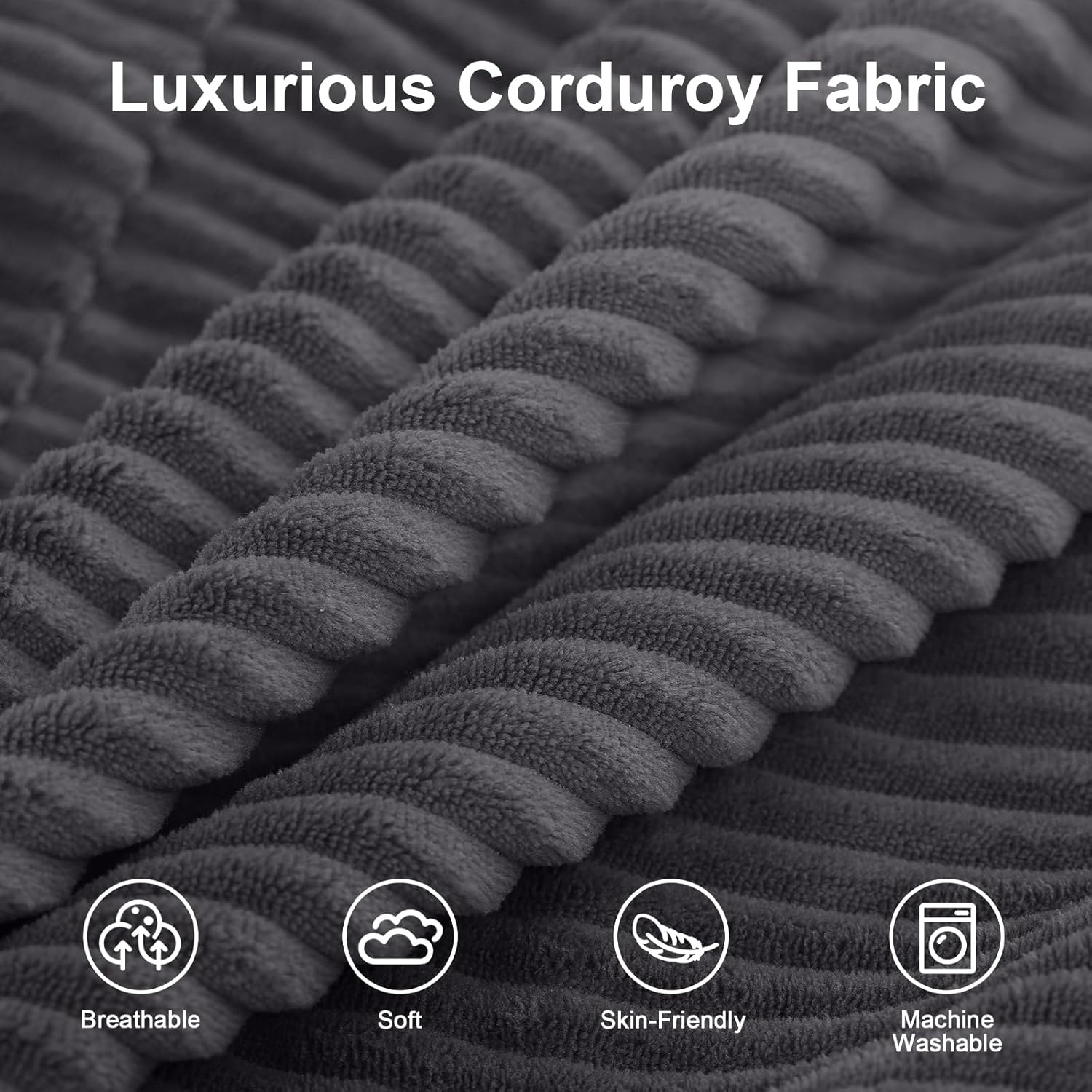 MeMoreCool Futon Couch Convertible Sofa Bed Queen, Folding Floor Couch Bed with Pillow, Corduroy Grey Foldable Sofa Sleeper, Fold Out Boneless Loveseat Lounge for Living Room Small Spaces
