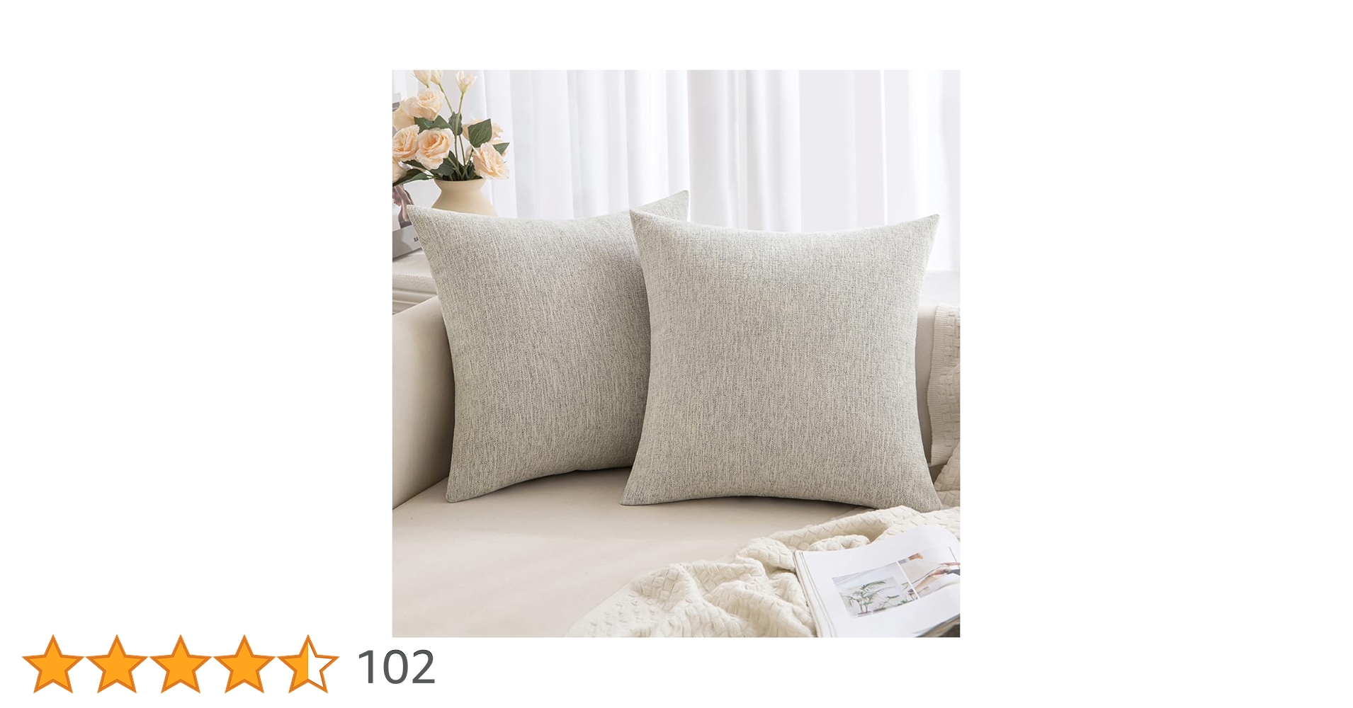 MADIZZ Set Of 2 Short Chenille Throw Pillow Covers 18x18 Inch Black