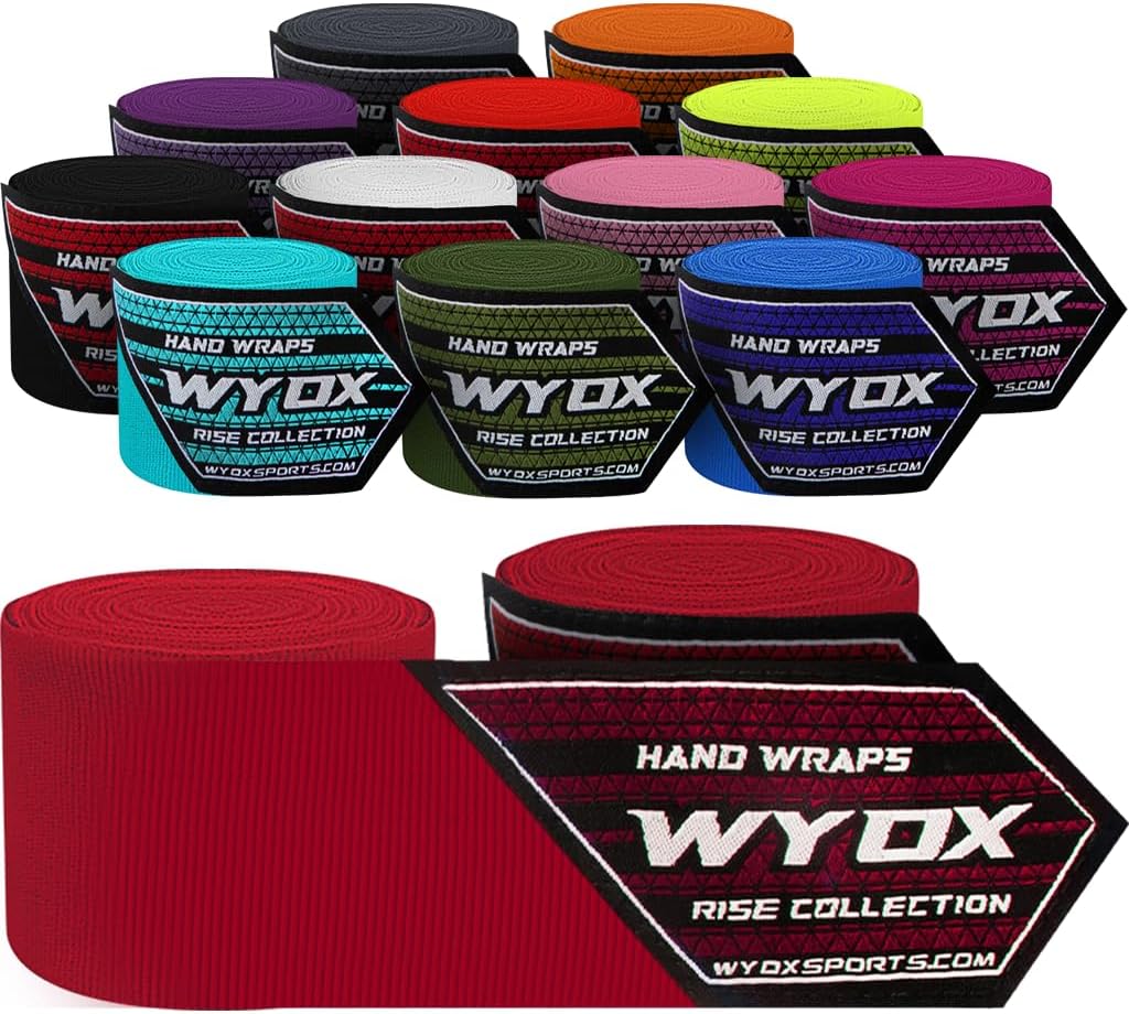 WYOX Focus Pads & Boxing Hand Wraps Combo – Complete Training Gear for Boxing, Kickboxing, MMA, Muay Thai, Karate, Martial Arts, Sparring, Fitness & Home Gym Workouts