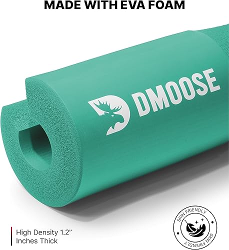 Vista 65 de DMoose Fitness Almohadilla de barra para empuje de cadera, sentadillas y estocadas, cojín de espuma gruesa antideslizante para soporte de cuello