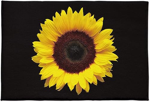 Alfombra de baño, alfombra de baño de girasol amarillo fresco, antideslizante, de microfibra suave, peluda, para ducha, 32 x 20 pulgadas disponible en Yaxa Peru