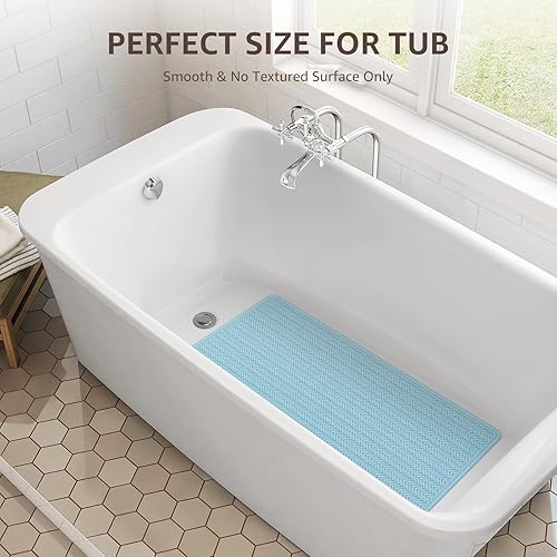 Miniatura 6 de OTHWAY Alfombra de baño antideslizante de goma extra larga para bañera, lavable a máquina, tapete antideslizante para ducha con 332 ventosas fuertes