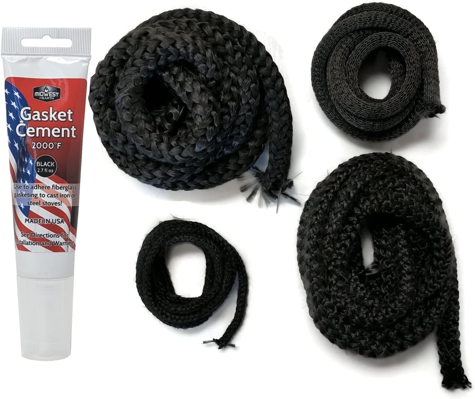 - Midwest Hearth Gasket Kit 3421 for Vermont Castings Resolute Acclaim Wood Stove – Complete Graphite Fiberglass Replacement Kit – Made in USA