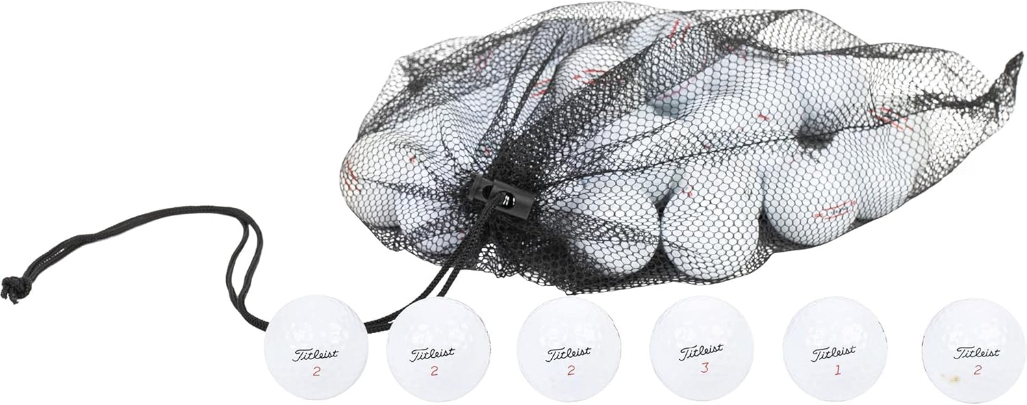 Clean Green Golf Balls Recycled & Used Golf Balls for Titleist Trufeel Golf Balls - Good Low Condition for Used Titleist Golf Balls - Golf Balls Bulk - Includes Mesh Carrying Bag