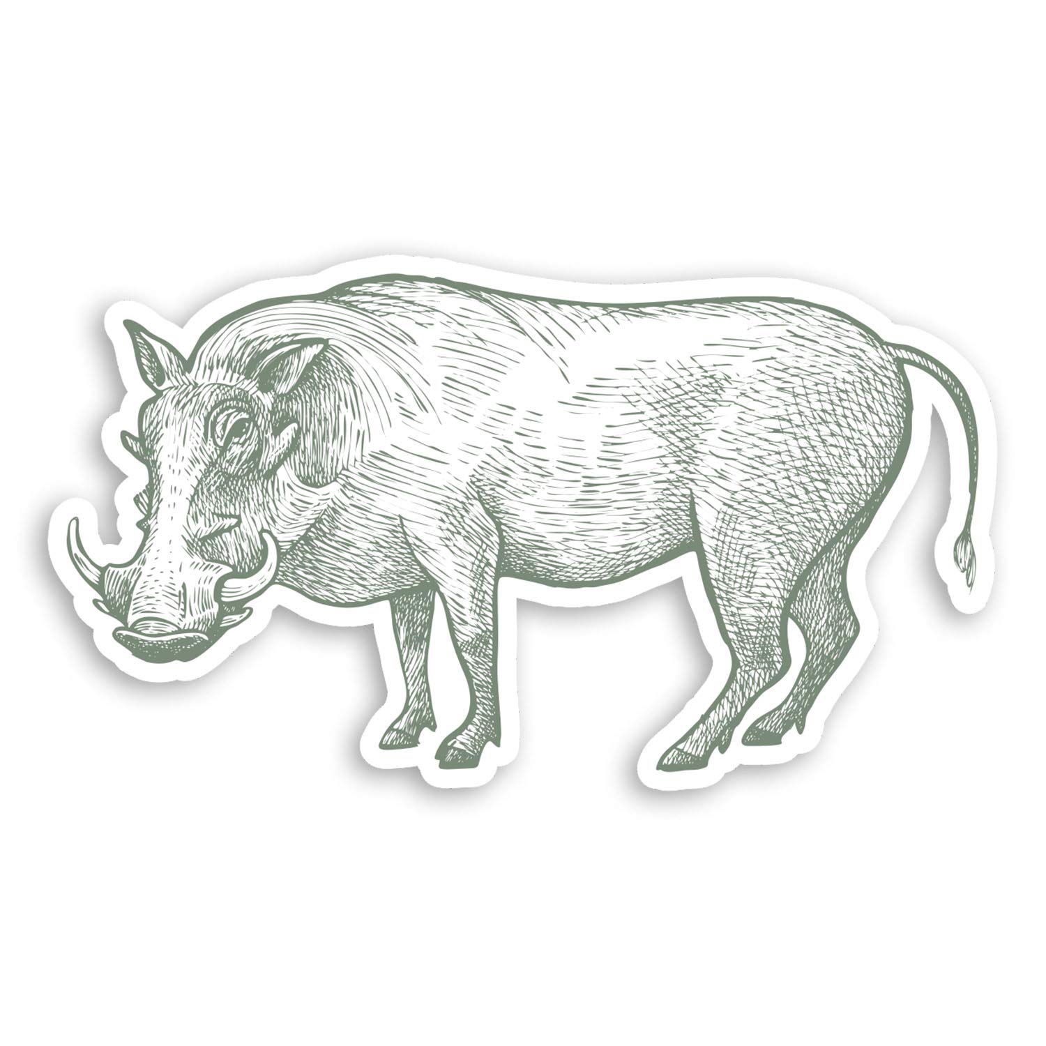 Destination Vinyl Ltd Multi 2 X 10Cm Warthog Pig Vinyl Stickers - Wild Africa Animal Laptop Sticker #20783 (10Cm Wide)