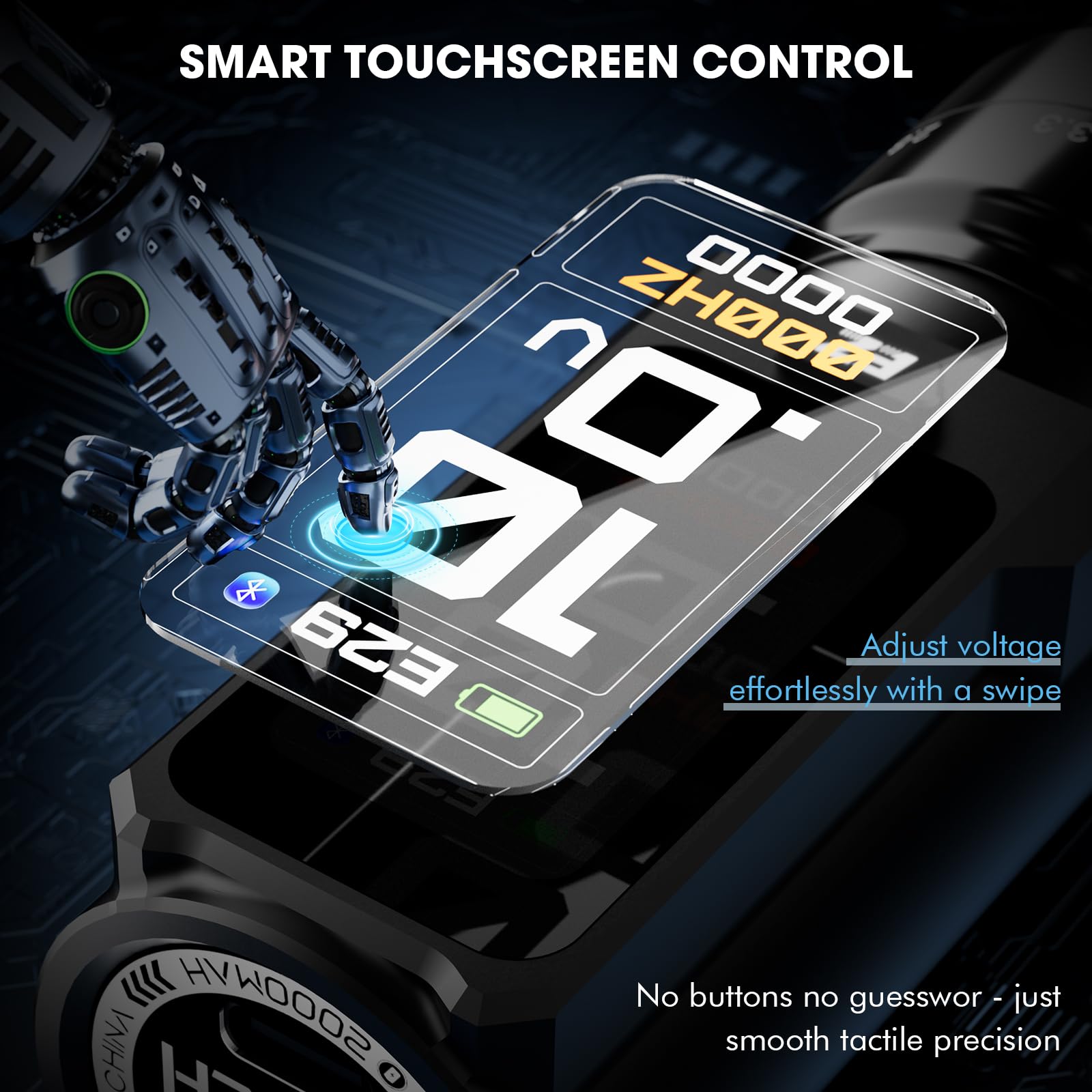 EZ P3 Pro Touch Maquina de Tatuar, Gran Pantalla Táctil Maquina Tatuar Inalambrica con 6 Carreras Ajustables 2,0-4,2mm, 2 OLED Fuente de Alimentación de 2.000 mAh Batería Adicional