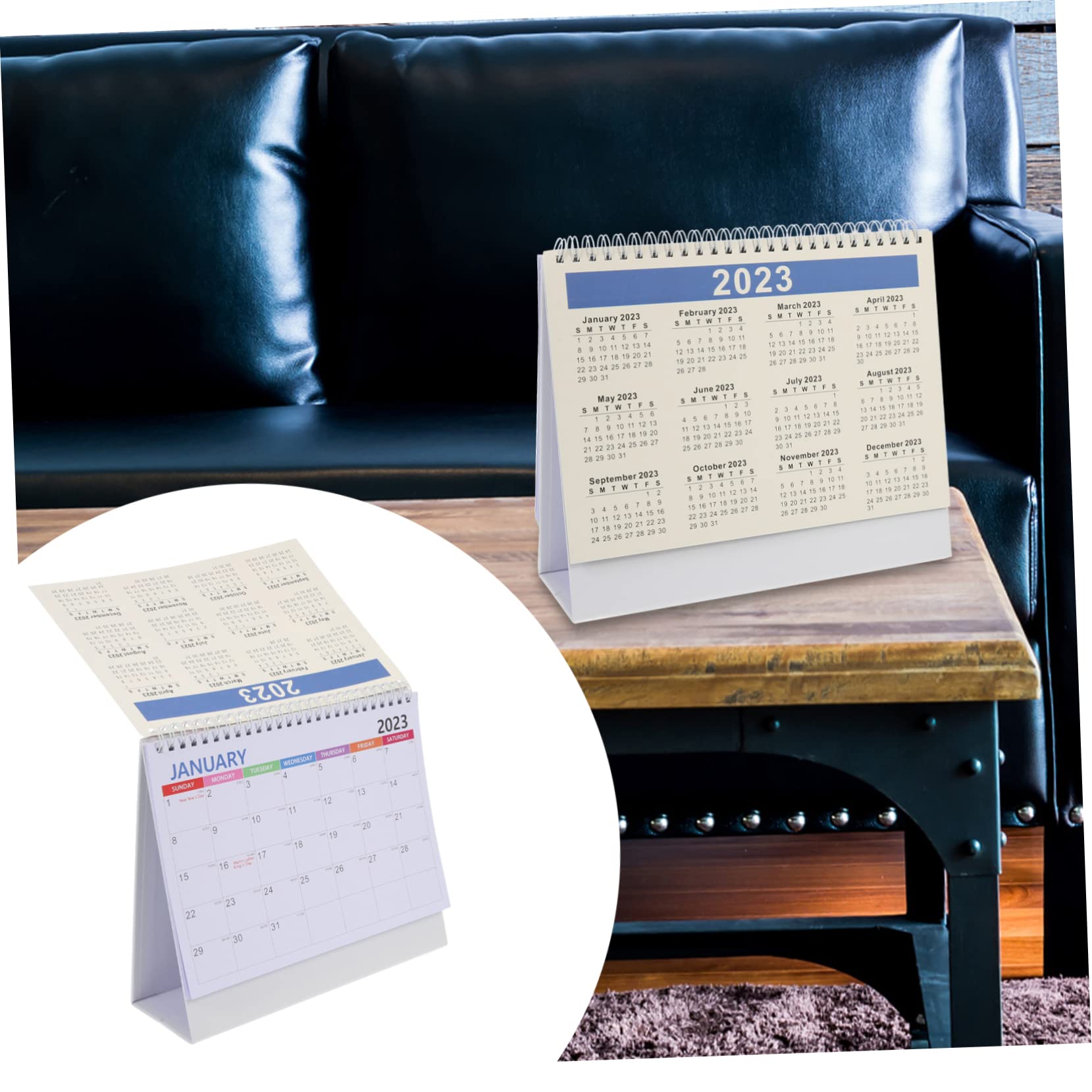 STOBOK 5stücke Monatlicher Desktop-kalender Stilvoller Aufstellbarer Kalender Für Home Office Und Schule Spiralbindung Und Faltbarem Standfuß Für Planung Und Organisation