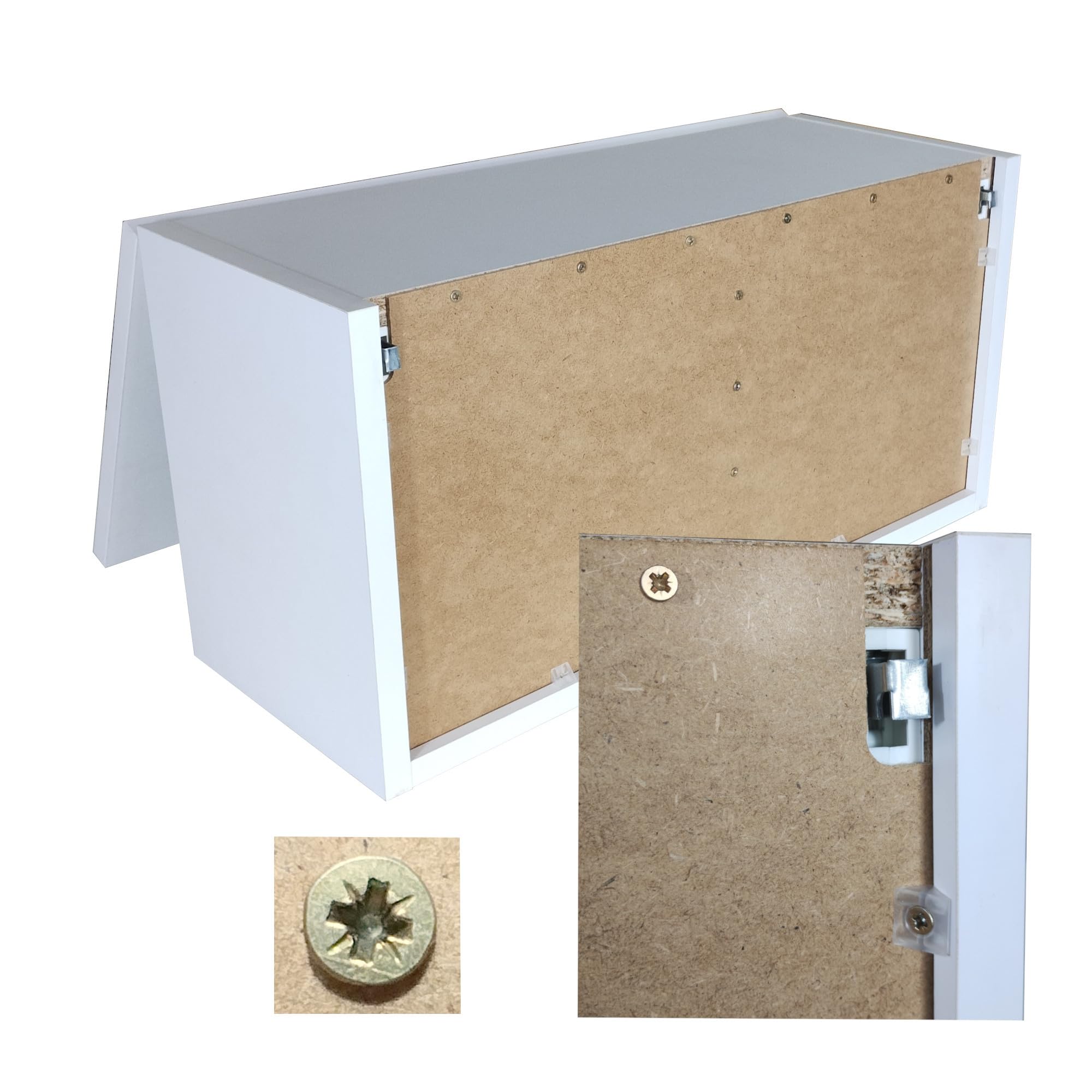 Badezimmerschrank Laura Hängeschrank Badezimmermöbel Klappbarer Badezimmer Wandschrank Teleskopöffnung - Mattweiß/Mattweiß, Maße 39 x 120 x 23 cm