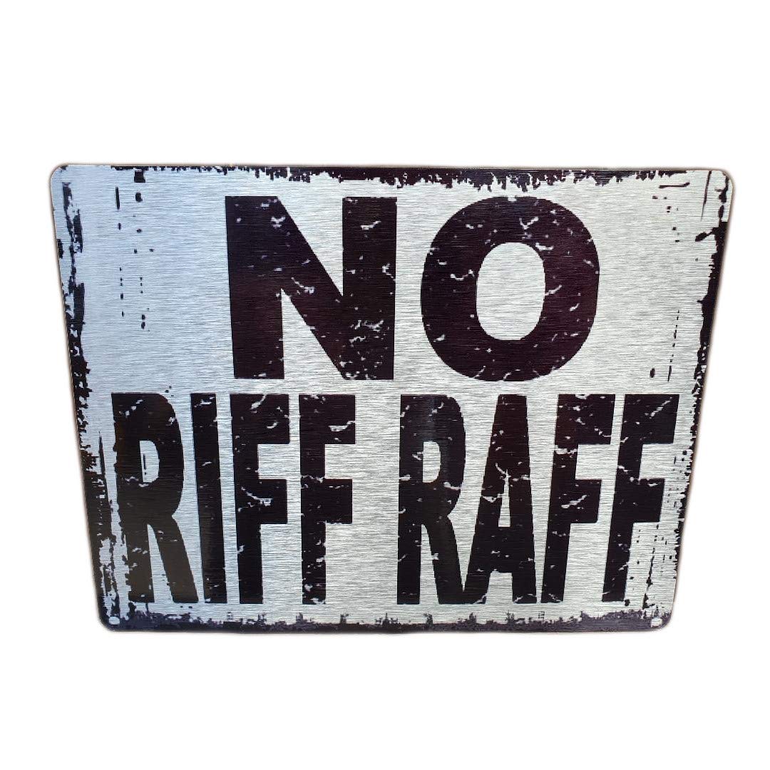 Lewistons-Of-London Chrome Silver No Riff Raff Fun Quote Vintage Retro Man Cave Bar Pub Shed Novelty Gift Tin Wall Décor Metal Sign