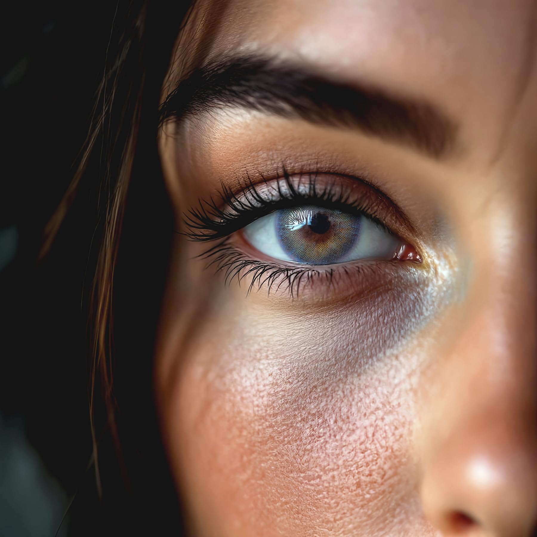 GLAMLENS lentillas de colores azules Jasmine Blue + contenedor. 1 par (2 piezas) - 90 Días - Sin Graduación - 0.00 dioptrías - blandos - Lentes de contacto azul de hidrogel de silicona