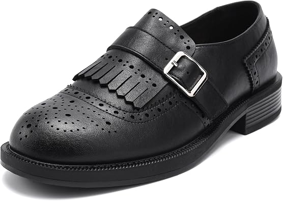 Chunky Loafers for Women, Womens Leather Platform Loafers, Lug Sole Tassel Slip On Loafers Shoes for Women Casual Business Shoes Comfortable Dressy and Work Shoes with All-Day Comfort Black