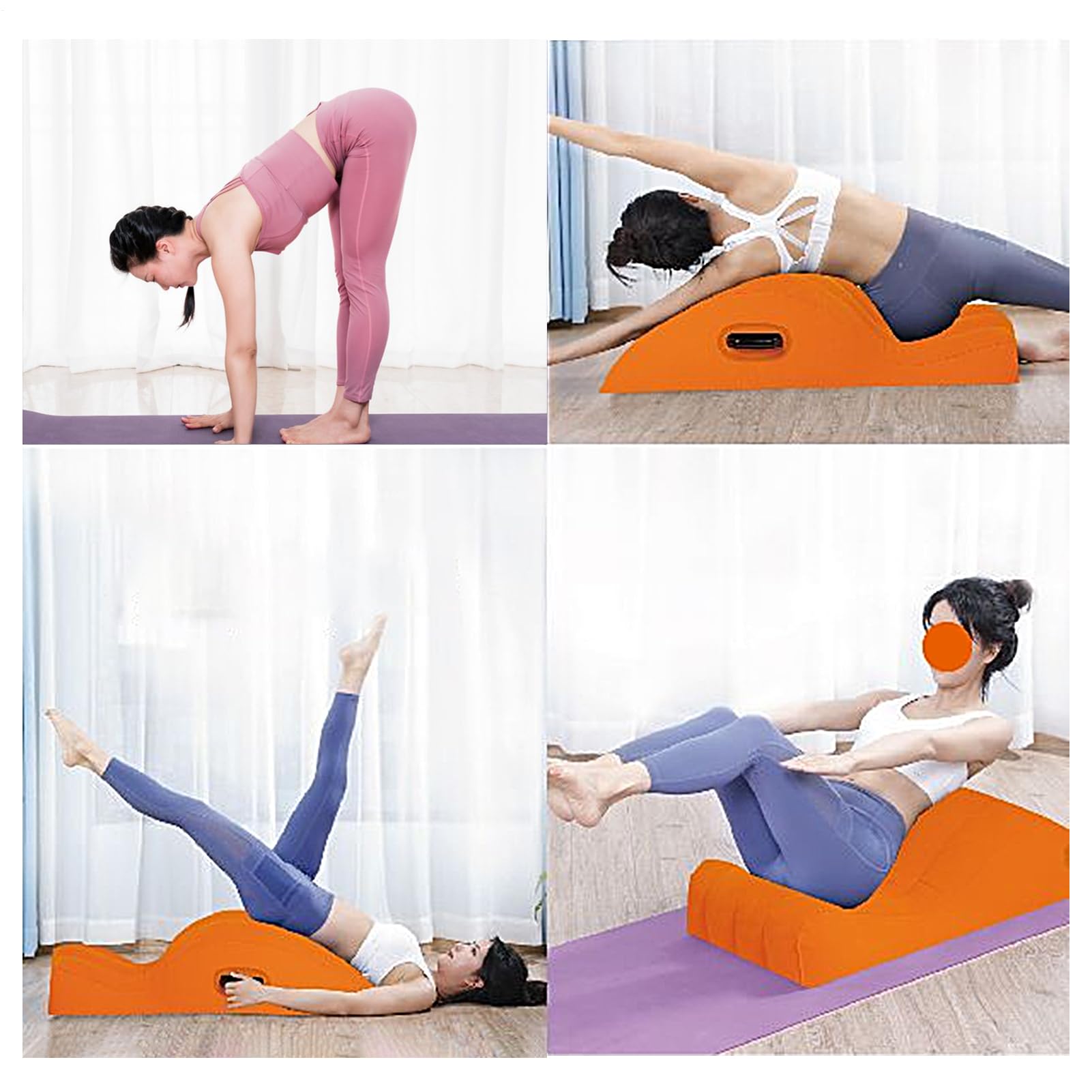 Yoga Chaiselongue Stuhl – Aufblasbare Yoga-Trainingsliege | Faltbarer Pilates-Stuhl, Übungsstützsofa für Heimstudio, Reisen, bequeme Rückenstütze für Entspannung und Flexibilität