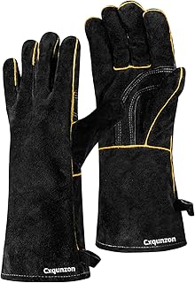 Cxqunzon Cowhide Heat Resistant Welding Gloves