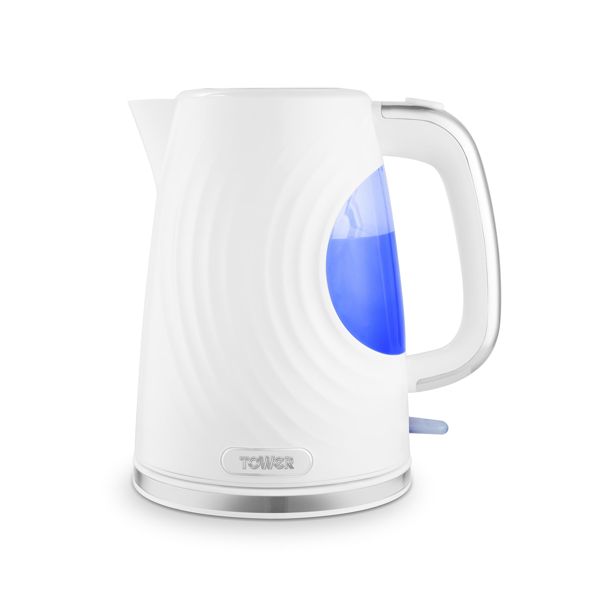 Tower White Sonar Textured Kettle, 1.7L, Large Viewing Window, Rapid Boil, 3000W, - T10083wht