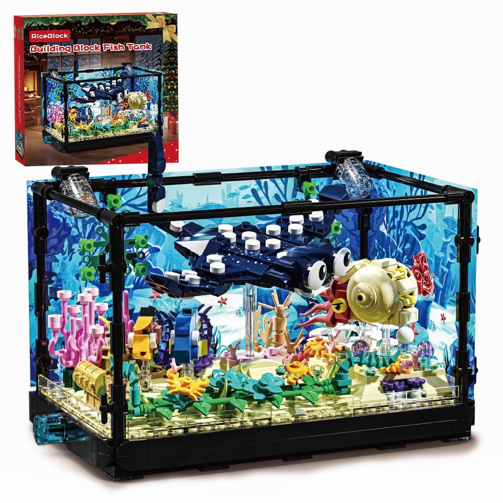 【最終値下】Amavel Jerryfish Aquariumセット Amazon.com: RiceBlock Fish Tank Aquarium Building Sets Holiday Toy